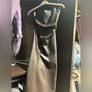 zara leather dress